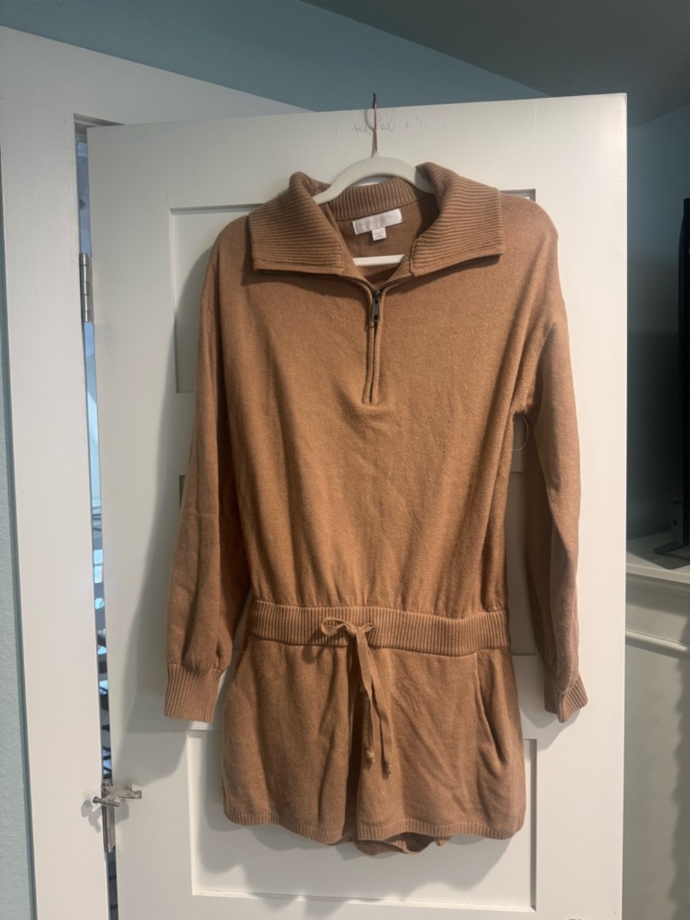 Spiritual Gangster Quarter-Zip Knit Romper